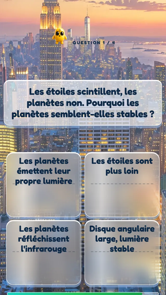 Écran Défi du jour de QuizDash : score du jour et position dans le classement.